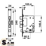 Khóa từ Hafele EL7200-TC thân lớn