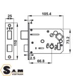Khóa điện tử Hafele EL7200-TC thân nhỏ