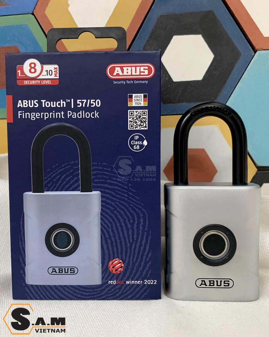 Hình ảnh thực tế khóa bấm vân tay Abus 57/50