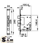Khoá điện tử Hafele EL7700-TCS thân lớn