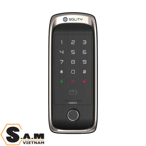 Khóa vân tay cửa lùa Solity GA-60BH viền vàng champagne