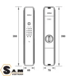Kích thước khóa vân tay Hafele PP9000